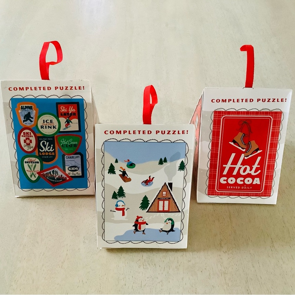 3 Target Bullseye Puzzle Ornaments